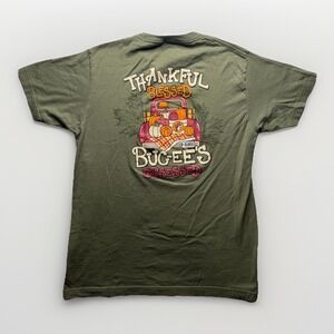 Buc-ees Olive Green T-Shirt Adult Size Medium Pumpkin Thankful Blessed Obsessed